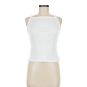 Old Navy White Ribbed High Neck Tank Top NWT